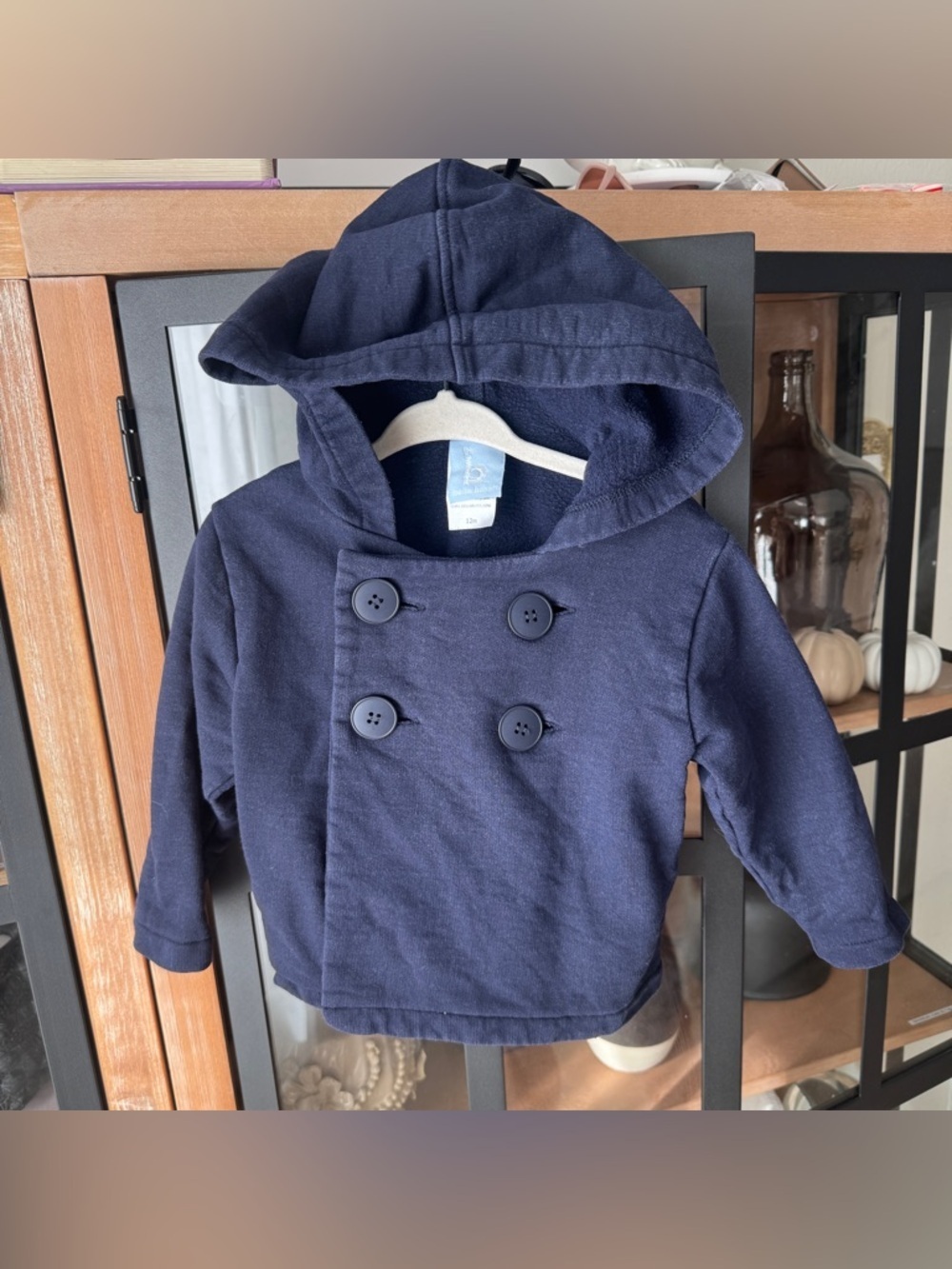 Bella Bliss Navy hoodie sweater hooded buttons baby boy classic